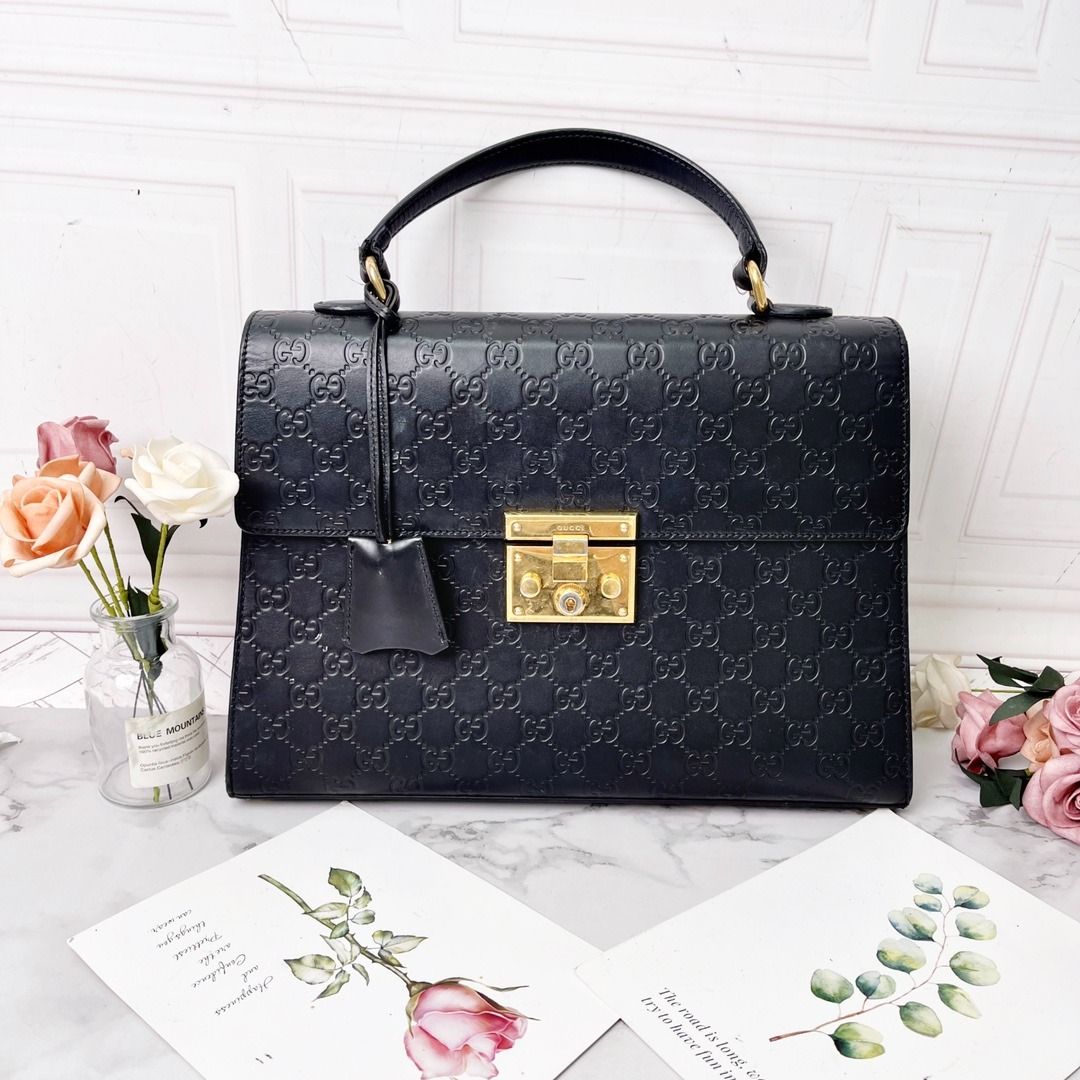 Gucci Padlock Top Handle Bag in Black GHW Luxury Bags Wallets on Carousell