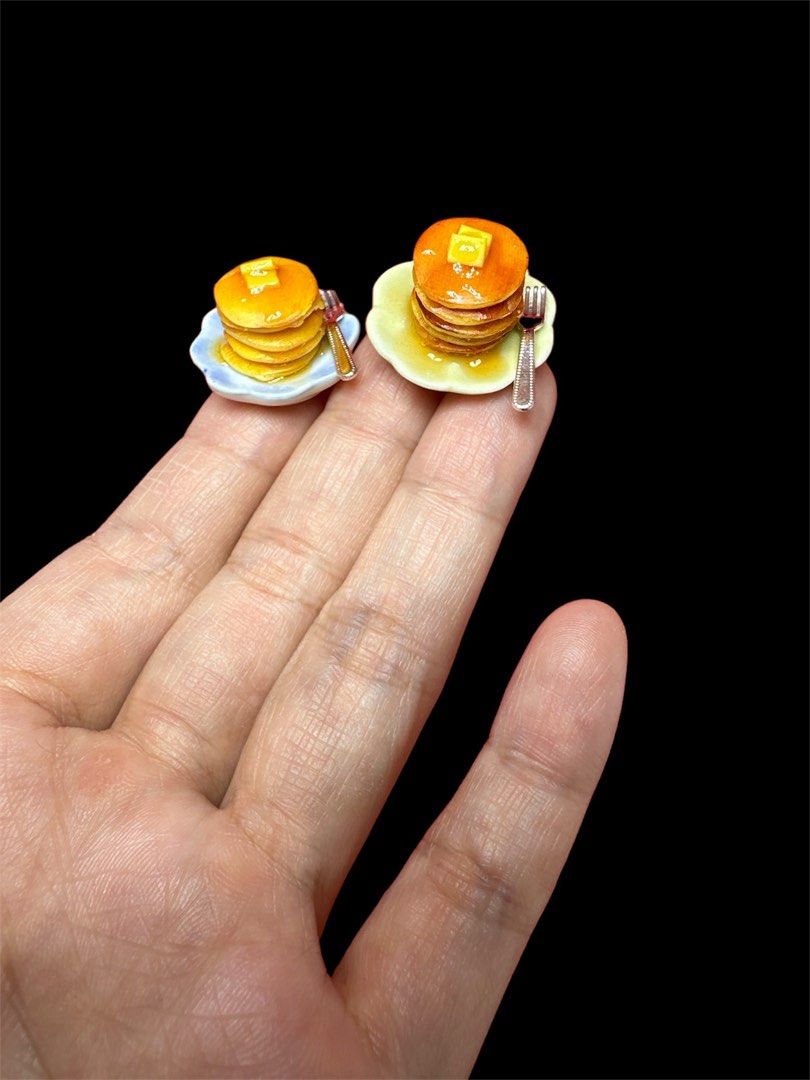 Handmade Miniature buttermilk Pancake with Butter and syrup, fork, Clay, resin, 1 plate (Category: Handmade Craft) located in Singapore. Submitted by mini.collectibles.1 (Listing ID 1322683197, Image 1). Description: Handmade Miniature buttermilk Pancake with Butter and syrup, fork, Clay, resin, 1 plate Qty: 1 plate All miniatures are handmade. Size may varies. May have finger pressing stains. Made from clay. Miniature Showcase Display Store at t