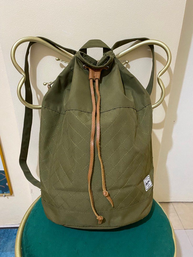 Herschel Hanson Army Green Medium Backpack Women s Fashion Bags Wallets Backpacks on Carousell