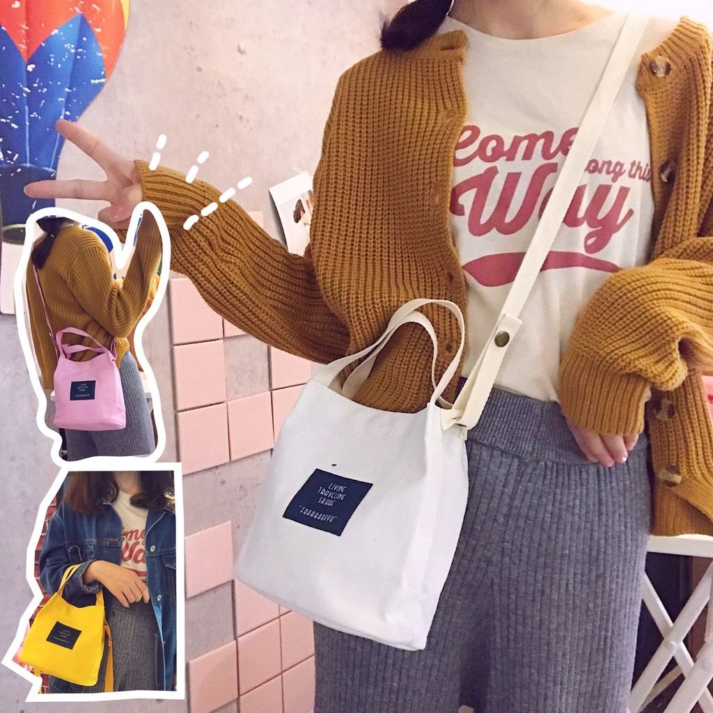 Korean canvas sling bag outlet