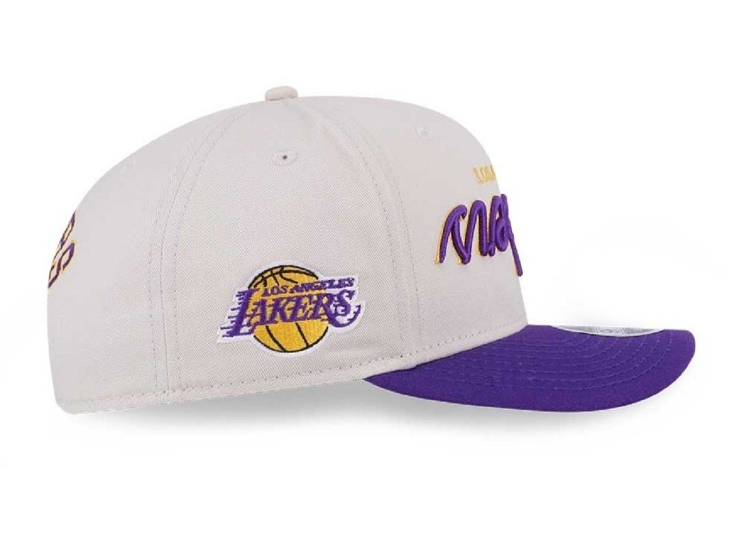 Los Angeles Lakers NBA Upside Down Scripts Ivory 9FIFTY Original 