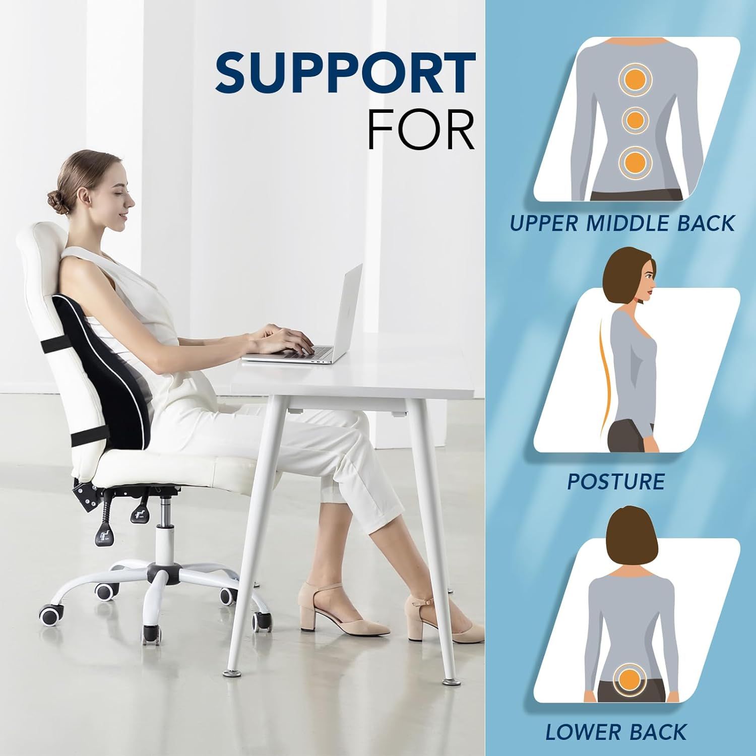 Lumbar cushion for recliner top