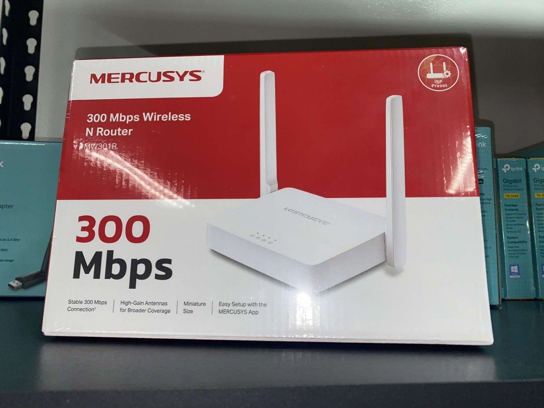 Mercusys MW301R 300Mbps Wireless N Router (Category: Networking) located in Pasig City. Submitted by techubstoreandaccessories (Listing ID 1322728743, Image 2). Description: Mercusys MW301R 300Mbps Wireless N Router Ready for Pick Up / Delivery ‼️ 📌 DETAILS: ✅Actual Picture Posted. ✅BRAND NEW & ORIGINAL. ✅7 Days Replacement for Factory Defects and 1year Warranty. (Terms and conditions apply) --------------------------------------- PAYMENTS/DELIV
