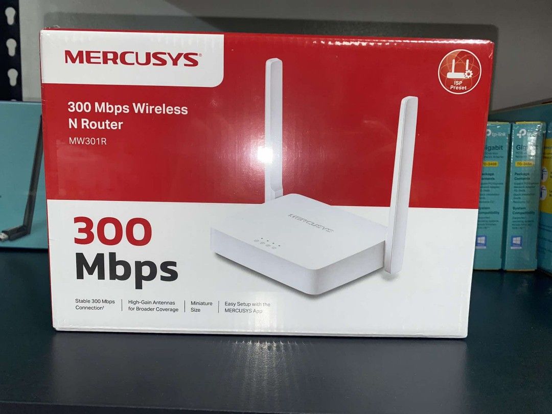 Mercusys MW301R 300Mbps Wireless N Router (Category: Networking) located in Pasig City. Submitted by techubstoreandaccessories (Listing ID 1322728743, Image 1). Description: Mercusys MW301R 300Mbps Wireless N Router Ready for Pick Up / Delivery ‼️ 📌 DETAILS: ✅Actual Picture Posted. ✅BRAND NEW & ORIGINAL. ✅7 Days Replacement for Factory Defects and 1year Warranty. (Terms and conditions apply) --------------------------------------- PAYMENTS/DELIV