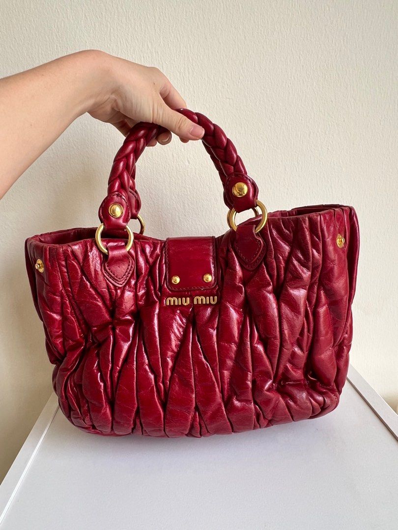 Miu miu matelasse top handle bag on sale