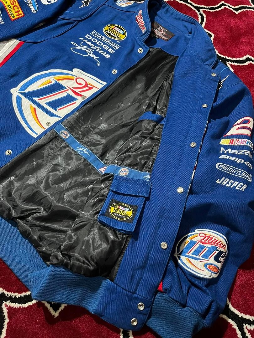 NASCAR Miller Lite Racing Vintage Jacket ft. Kurt Busch #2, Men's ...
