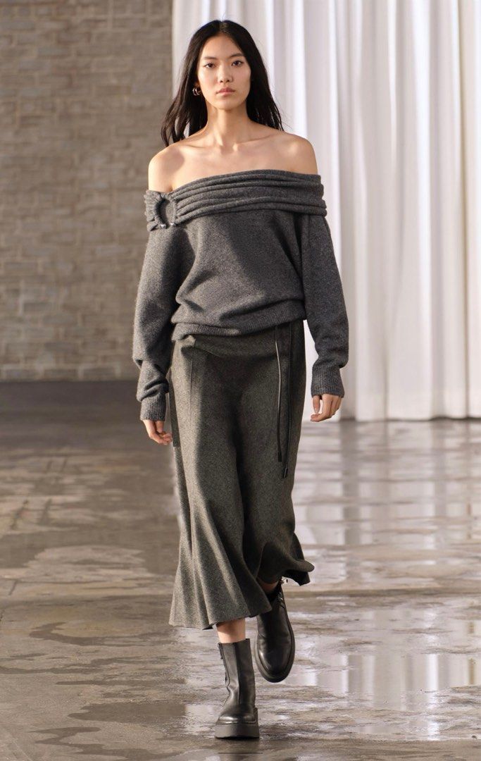 New Zara Wool Blend Skirt Grey 50 U.P 199