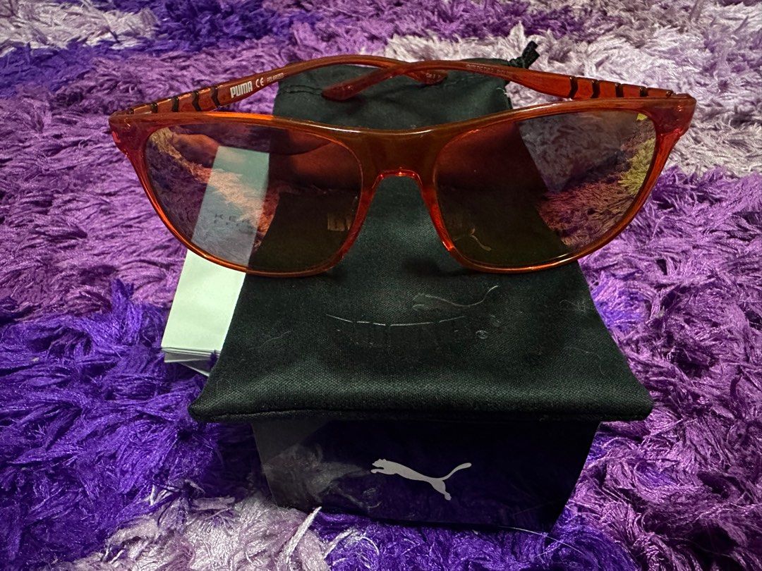 Puma Ignite Orange Red Square Sunglasses