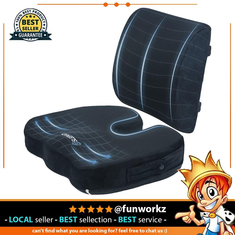 Sleepavo Memory Foam Seat Cushion for Office Chair Orthopedic