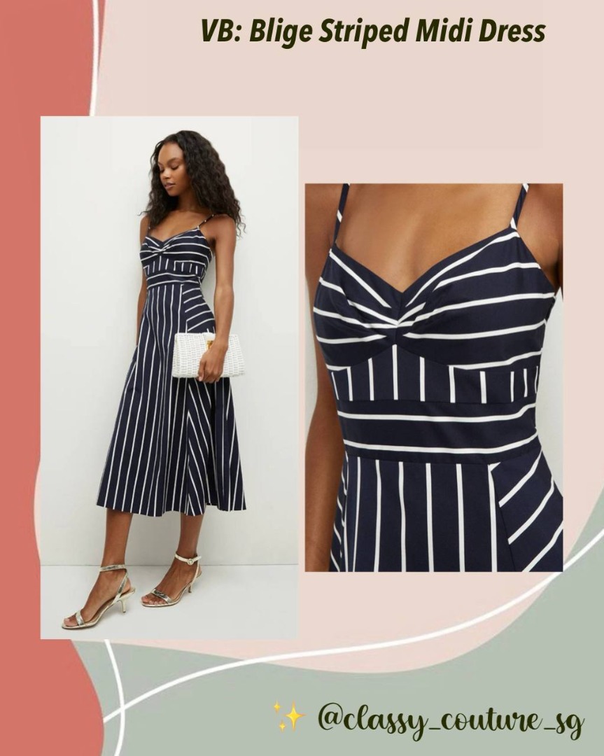 Veronica Beard Blige Striped Stretch-Cotton Midi Dress, Women's Fashion,  Dresses & Sets, Dresses on Carousell