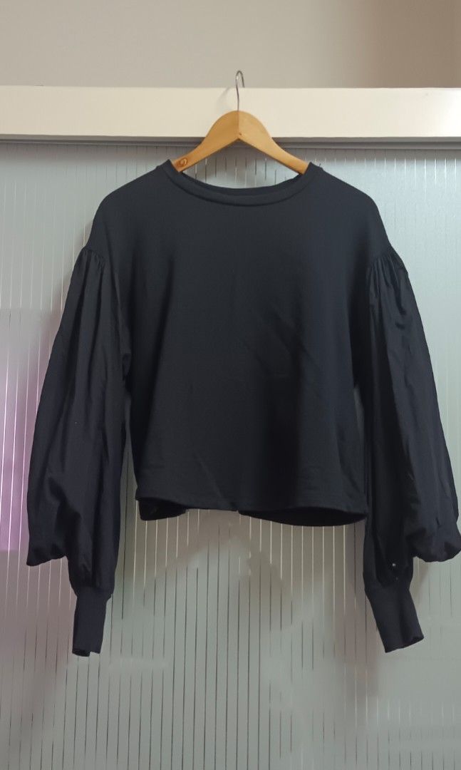 Zara balloon sleeve sweatshirt new arrivals