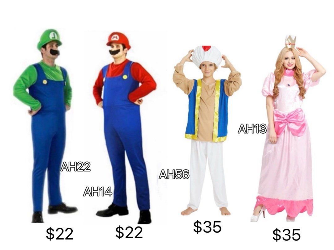 Children's super mario fancy dress discount