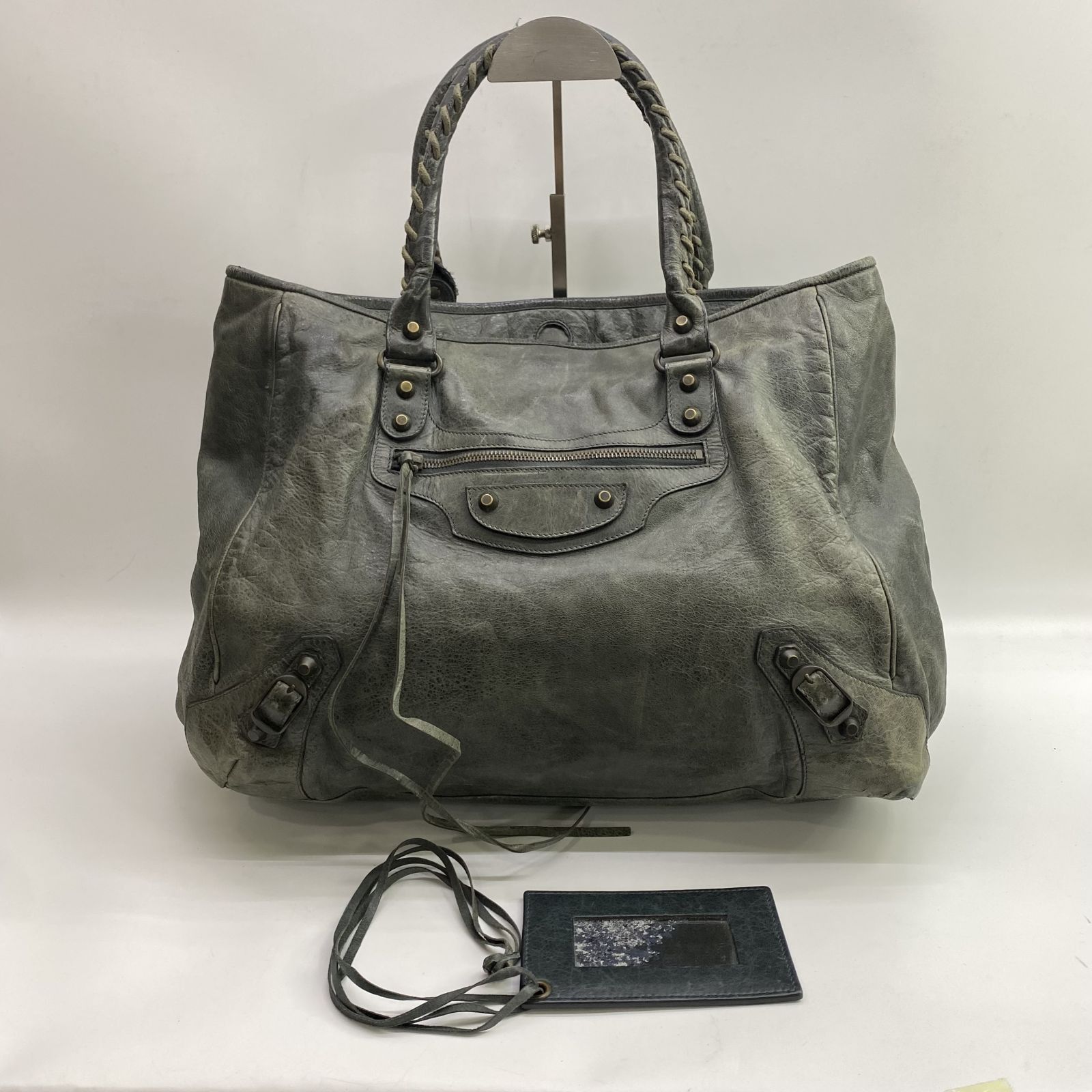 BALENCIAGA 228755 GREY SUNDAY TOTE BAG 247035683 WE, Luxury