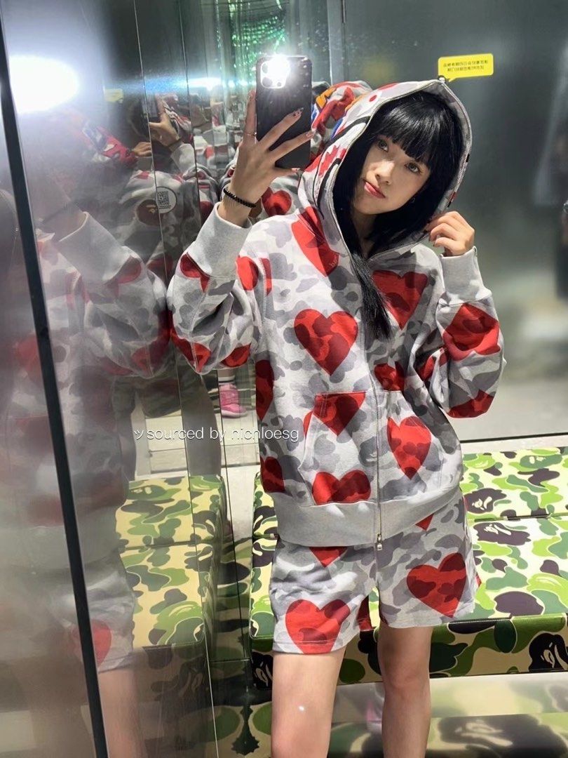 BAPE I LOVE BAPE SWEAT SHORTS Women s Fashion Bottoms Shorts on Carousell