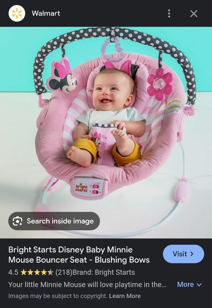 Disney baby minnie mouse blushing bows bouncer hotsell
