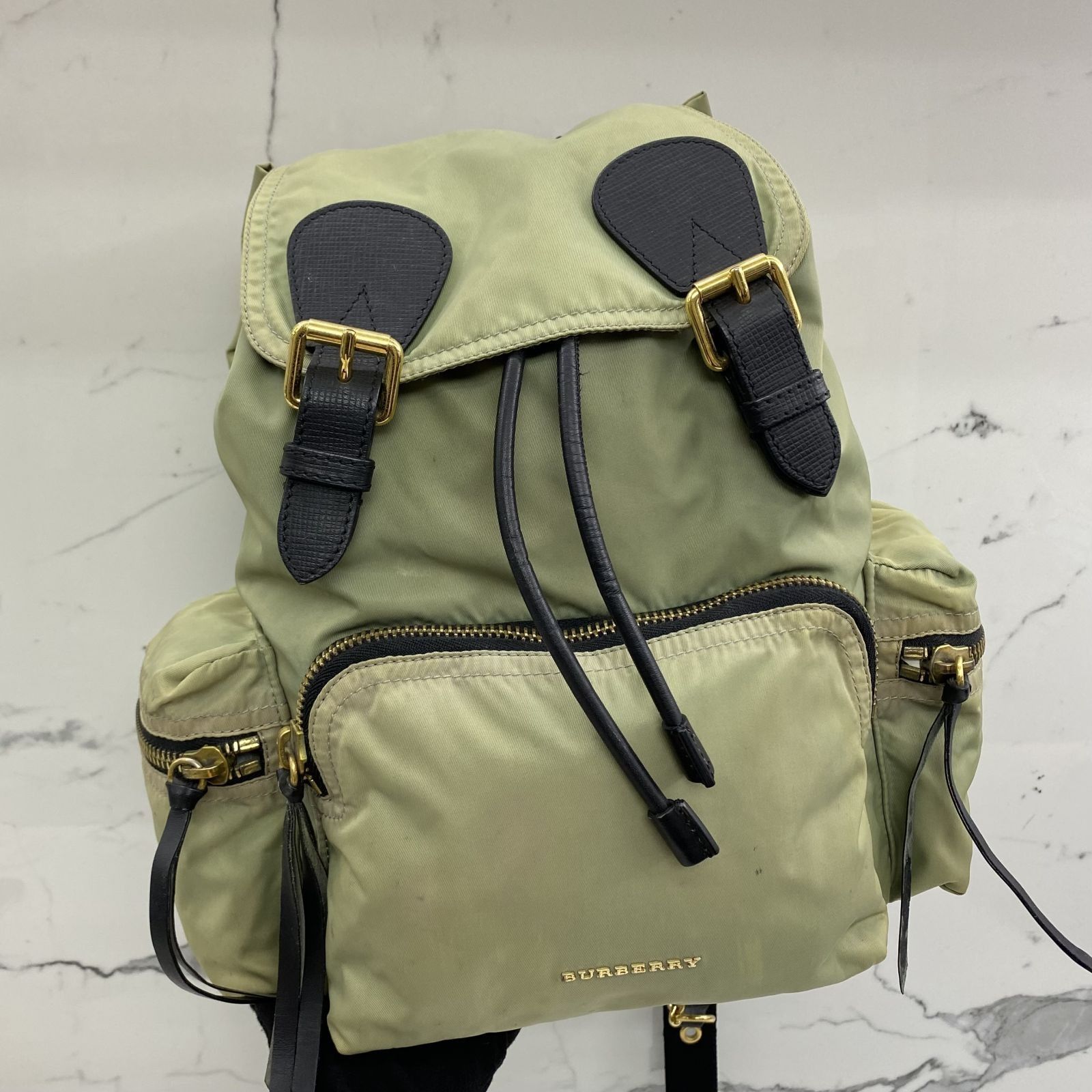 Burberry green backpack top