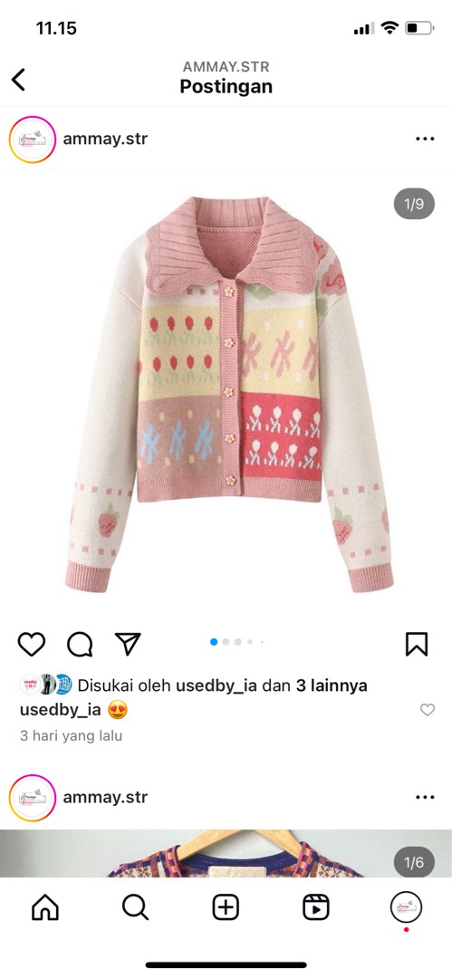 Cardi motif lucu, Fesyen Wanita, Pakaian Wanita, Baju Luaran di
