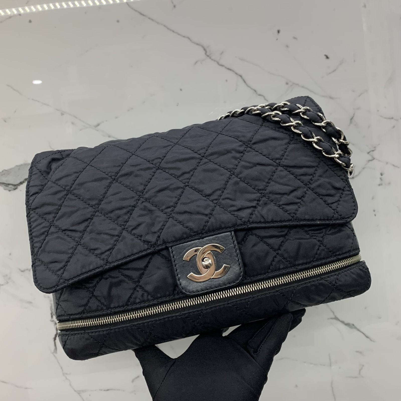 CHANEL NO.10 NYLON EASY COCO FLAP CHAIN WITH CARD SHOULDER BAG 247036927 WE