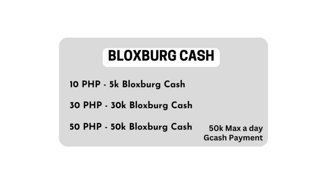 CHEAP BLOXBURG CASH💸💸 (Category: In-Game Products) located in Cavite. Submitted by Arkian (Listing ID 1317986913, Image 1). Description: .