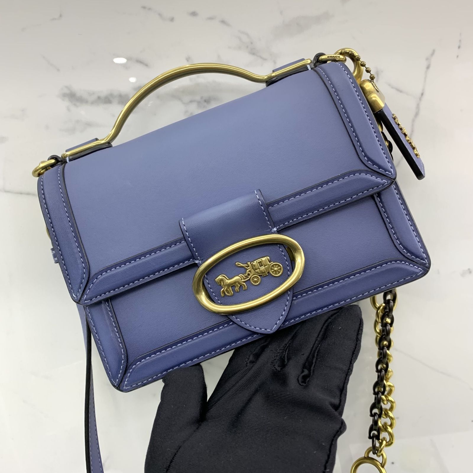 Crossbody Riley Top Handle 18 COACH 74615 BLUE RILEY TOP HANDLE 18