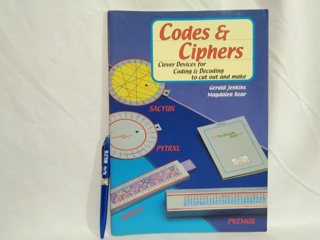 Codes & Ciphers Clever Devices for Coding & Decoding to cut out and make (Category: Textbooks) located in Quezon City. Submitted by sky_bookstore (Listing ID 1318001230, Image 1). Description: Paperback Book Note: We sell pre-loved books. Some books may have minor flaws, such as shelf wear, creases and other common signs of usage. Location: Sauyo, QC.