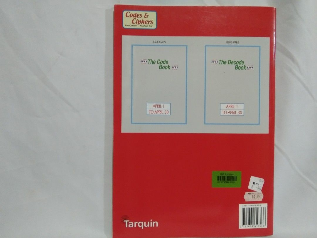 Codes & Ciphers Clever Devices for Coding & Decoding to cut out and make (Category: Textbooks) located in Quezon City. Submitted by sky_bookstore (Listing ID 1318001230, Image 2). Description: Paperback Book Note: We sell pre-loved books. Some books may have minor flaws, such as shelf wear, creases and other common signs of usage. Location: Sauyo, QC.