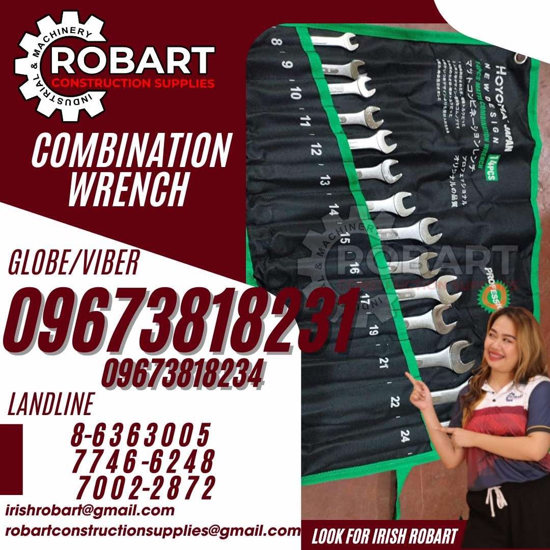 Combination wrench (Category: Construction Tools & Equipment) located in Manila. Submitted by irishrobart_22 (Listing ID 1317904195, Image 1). Description: Combination wrench 8mm- 24mm SEND US MESSAGE FOR INQUIRIES ‼️‼️ LOOK FOR IRISH ROBART VBR : 0 9 6 7 3 8 1 8 2 3 1/ 0 9 6 7 3 8 1 8 2 3 4 LANDLINE 8-6 3 6 3 0 0 5 / 7 7 4 6 -6 2 4 / 7 0 0 2-2 8 7 2 GMAIL: I R I S H R O B A R T @ G M A I L . C O M Office Address: 1405 Yuseco St. Sta Cruz Manila 
