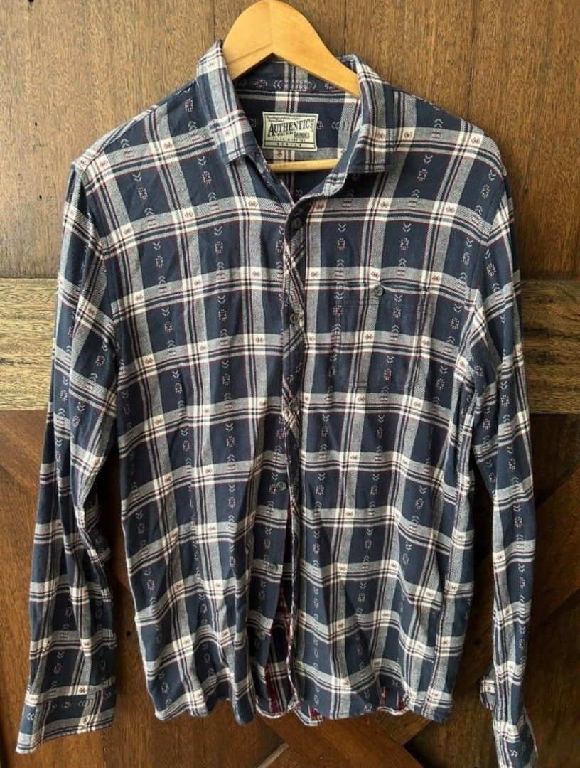 COTTON ON Plaid Print Long Sleeves (Category: Tshirts & Polo Shirts ) located in Pasig City. Submitted by dijos (Listing ID 1317898381, Image 1). Description: Brand: COTTON ON Color: Plaid (Red & Blue) Size: Medium Condition: 8/10.