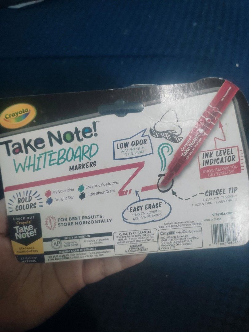 Crayola Whiteboard Markers (Category: Stationery & School Supplies) located in Manila. Submitted by thriftstoreph (Listing ID 1317883888, Image 2). Description: brandnew low odor with ink level indicator.