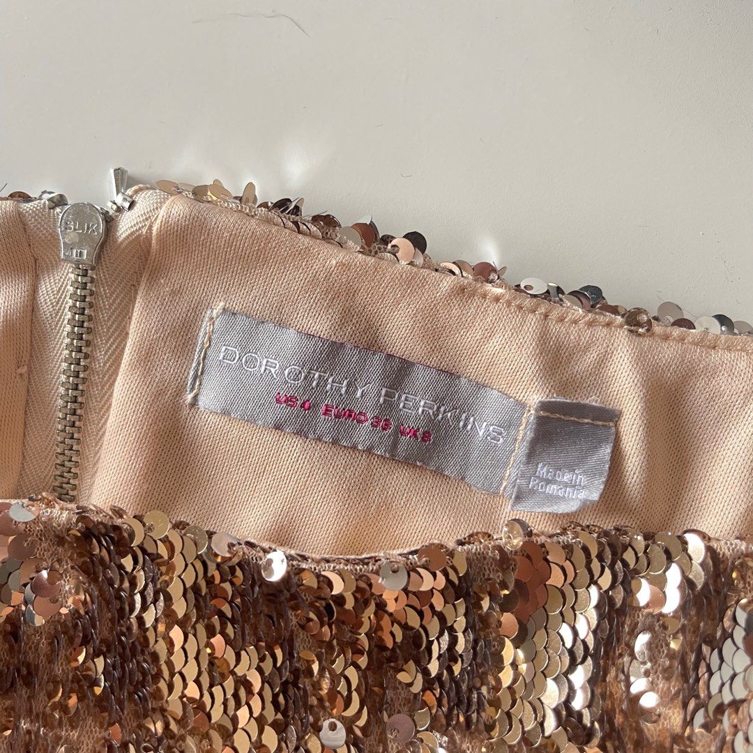 Dorothy Perkins Sequin Skirt Premium High Waist Skirt Silver Gold Women s Fashion Bottoms Skirts on Carousell