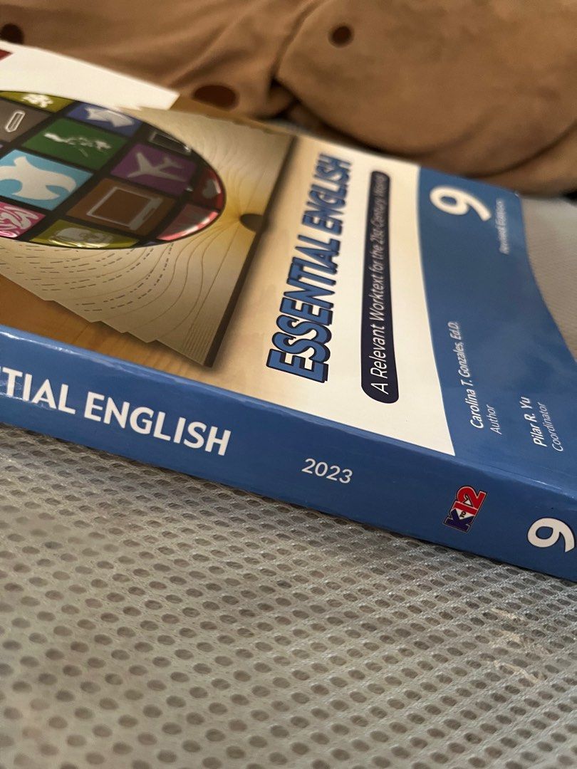 ESSENTIAL ENGLISH 9 (GRADE 9) (Category: Textbooks) located in Paranaque City. Submitted by sofiaflrs (Listing ID 1314304525, Image 2). Description: Title: ESSENTIAL ENGLISH 9 (GRADE 9) Publisher: REX Book Store Condition: Used but not abused. Can send more pictures via DM. Notes: 1. I have more textbooks! Most of them are priced the same. You can check my other listings. 2. All are in good condition, unless stated otherwise 3. I can send more pi