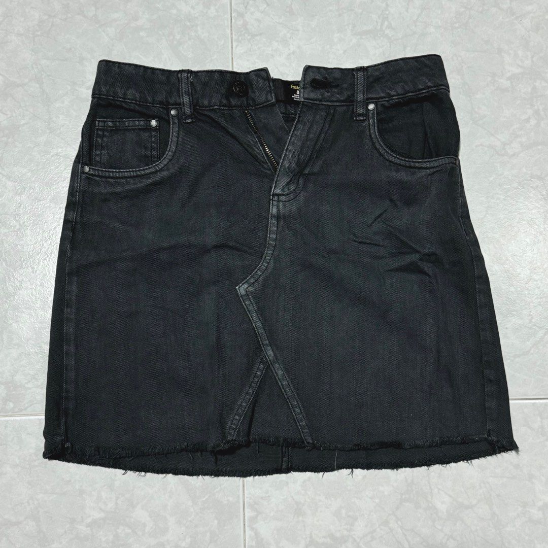 Black denim skirt factorie shop