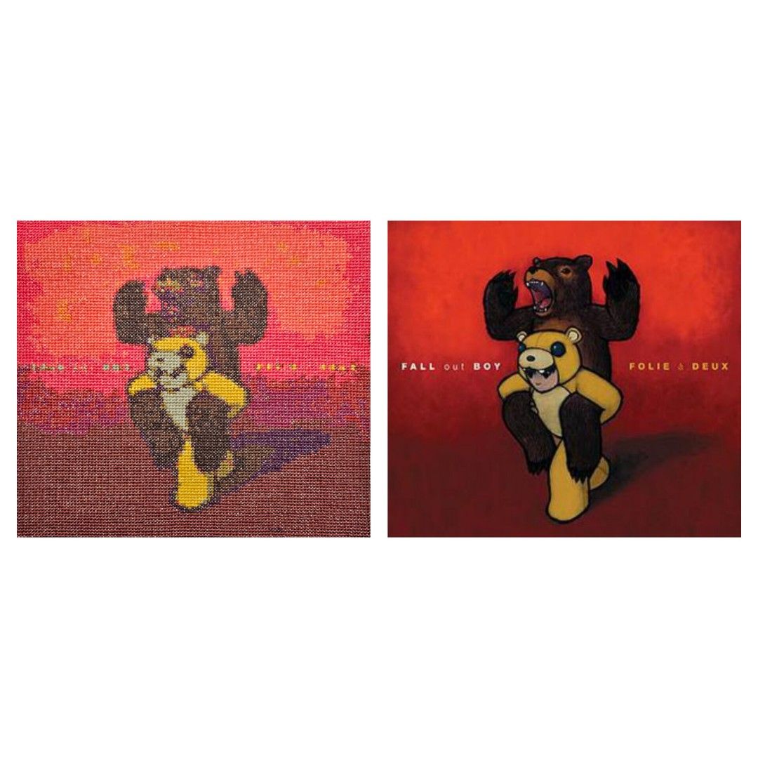 Fall Out Boy - Folie a Deux (Category: Vinyls) located in Makati City. Submitted by niceli67 (Listing ID 1317955964, Image 3). Description: 🎵 I don't care what you think As long as it's about me The best of us can find happiness in misery 🎵 Let's hear it for the FOB suitehearts in your life with this one-of-a-kind 8"x8" embroidered iteration inspired by their "Folie a Deux" album cover! ❤️🐻 Includes a minimalist frame upon purchase. Looking fo