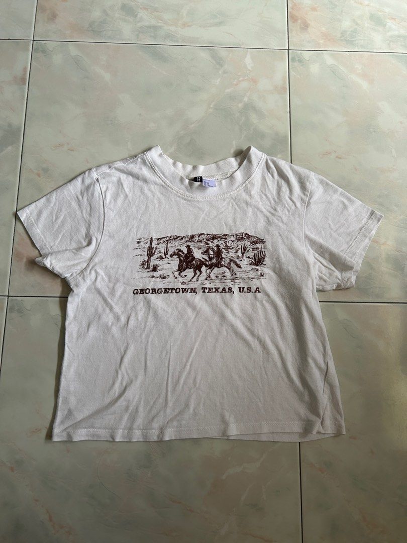 h m georgetown usa graphic baby tee y2k crop top