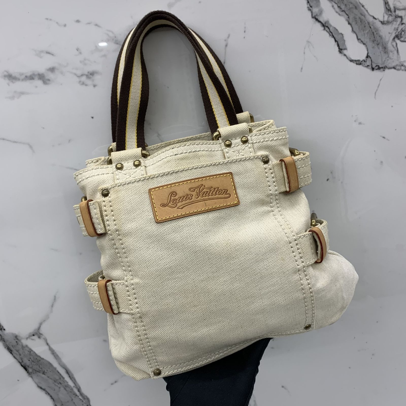 Louis vuitton globe shopper canvas bag top