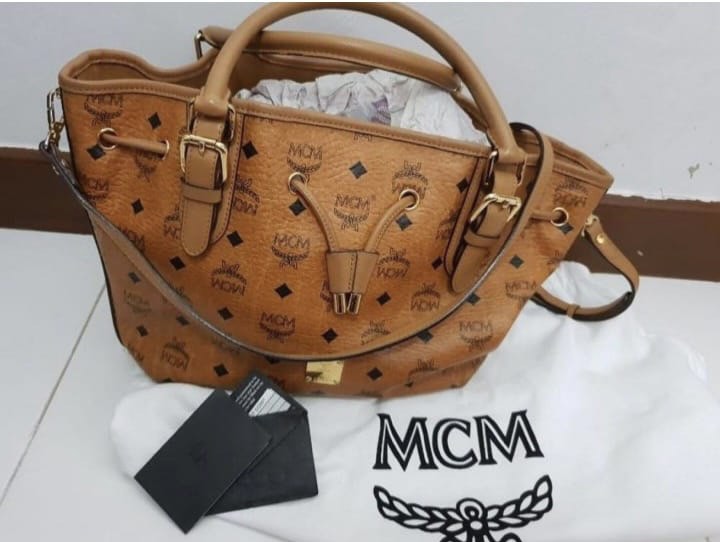 Mcm heritage drawstring bag deals