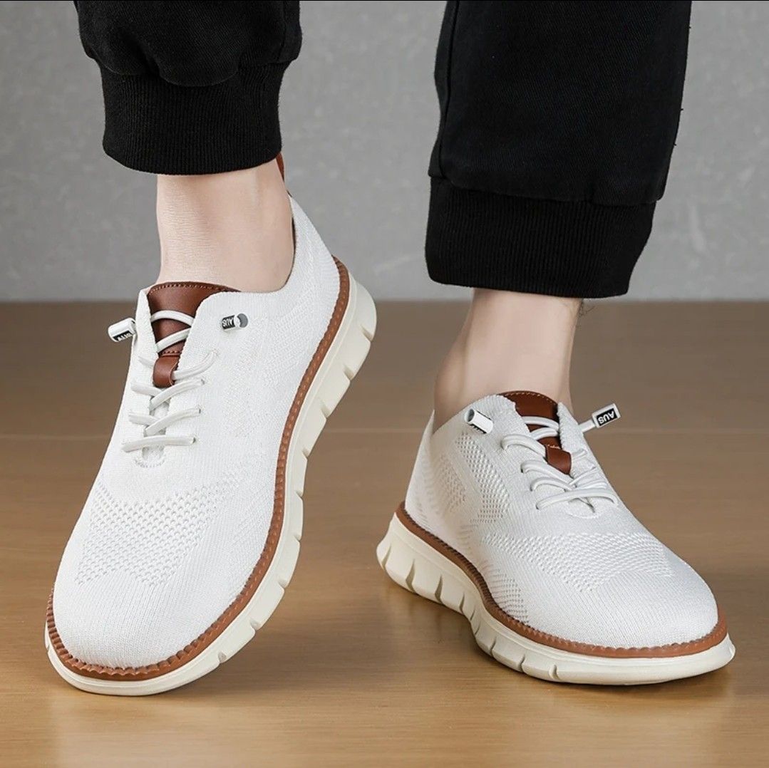 Men Casual Sports Shoes Anti Slip Wear Resistant Breathable Cushioning Color Blocking Design Versatile Casual Sports Shoes