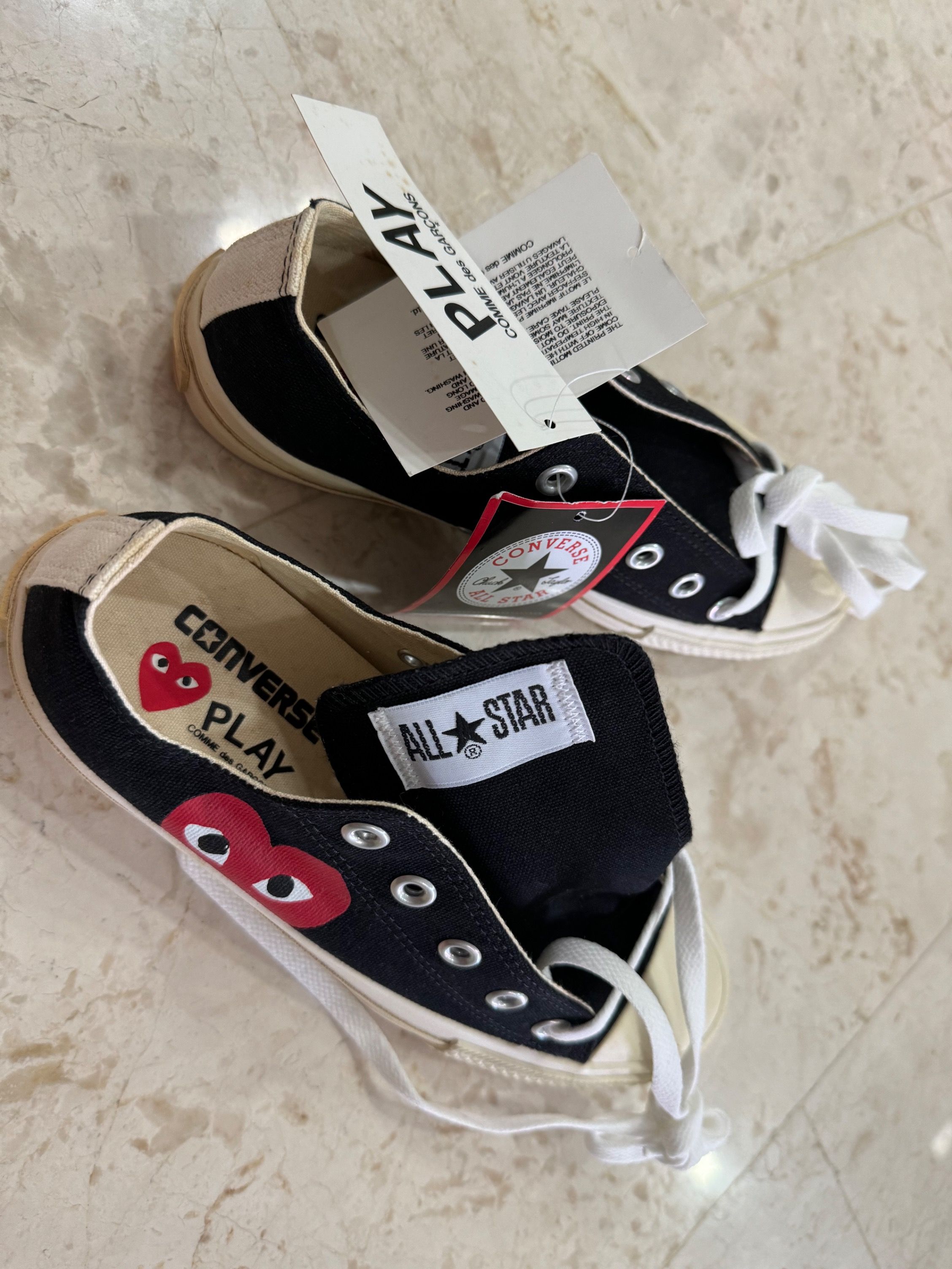 Never worn before.CDG Play x Converse All Star Sneaker