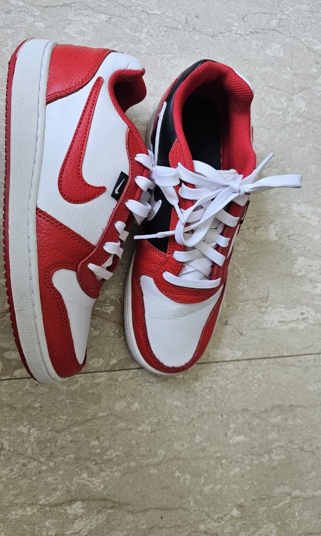 Nike Ebernon Low University Red White Black Sneakers Shoes Size UK6 Men s Fashion Footwear Sneakers on Carousell