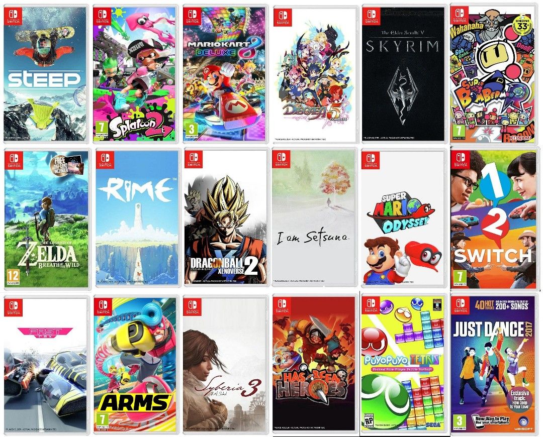 nintendo switch with all games