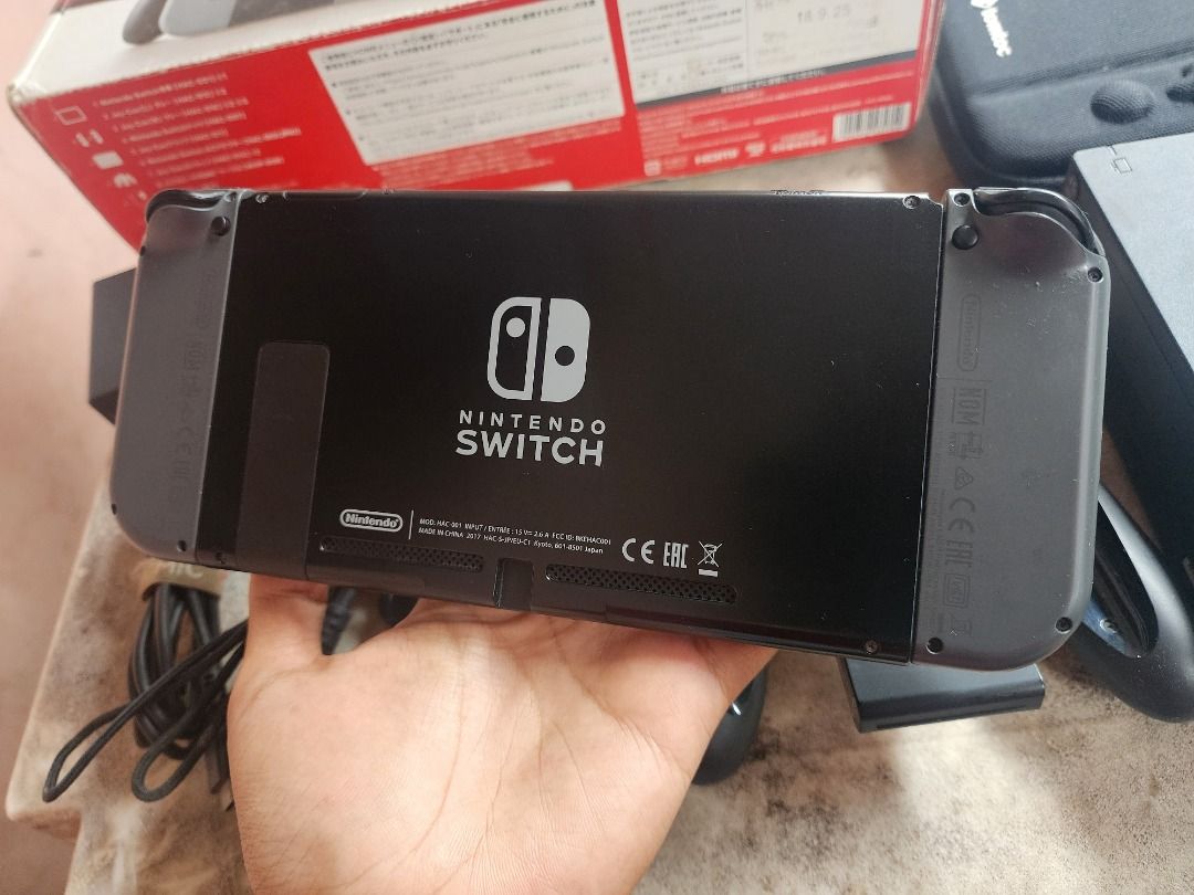 Nintendo Switch v1 CFW Atmos Grey Fullset 128GB 04, Video Game, Konsol ...