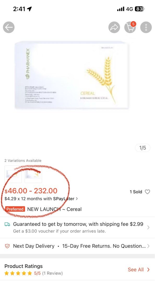 NUSKIN Pharmanex® Cereal SIZE: 15 SACHET / Healthy Beauty Diet Breakfast Meal Lifestyle Pretty Shape Body Beautiful Result Highly Effective Popular Product / BRAND NEW Sealed In Box (Category: Health Food, Drinks & Tonics) located in Singapore. Submitted by marshmellowjo (Listing ID 1318047965, Image 2). Description: Going cheap now at $20 only, self collect from Punggol Drive only, or top up $5 for doorstep delivery to your address! Brand NEW Se