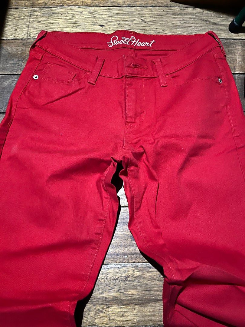 Old Navy Red Jeans Women s Fashion Bottoms Jeans on Carousell