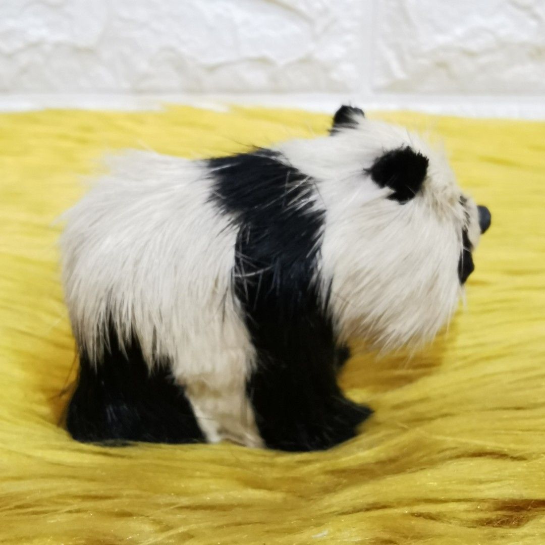 Real fur panda bear figurine (Category: Figurines & Statues) located in Kawit. Submitted by thrift_nook (Listing ID 1317891331, Image 3). Description: one eye has small scratches, as seen on last pic.