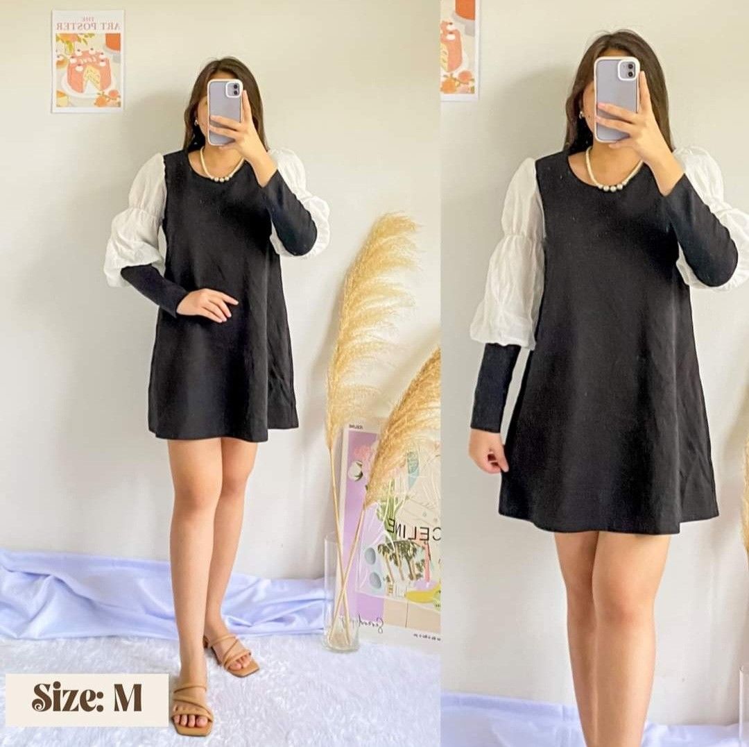 Retro Puff Sleeves A-Line Dress Medium (Category: Dresses) located in Davao. Submitted by ayarpyow (Listing ID 1317891168, Image 1). Description: Retro Puff Sleeves A-Line Dress Medium Fits Medium — In good condition. Dress’ Measurements: Bust - 40” Waistline - ” Whole length - 31” For your reference, the model is Small size | 27 waistline | 5’1 height You are purchasing a pre-owned item; thus, please manage your expectations. Please send me a me