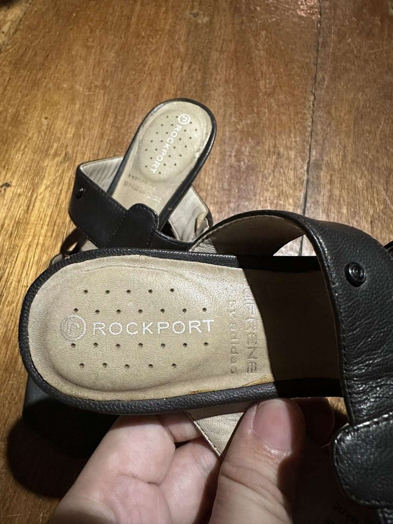 Rockport-Black Heels (Category: Heels) located in Quezon City. Submitted by offthesehands (Listing ID 1318024536, Image 2). Description: Brand: Rockport Color: black Type: leather sandals Size: 5 US Price: 650 Usage: slightly used, heels need replacement RFS: Decluttering DM if interested | Will only entertain questions related to the item.