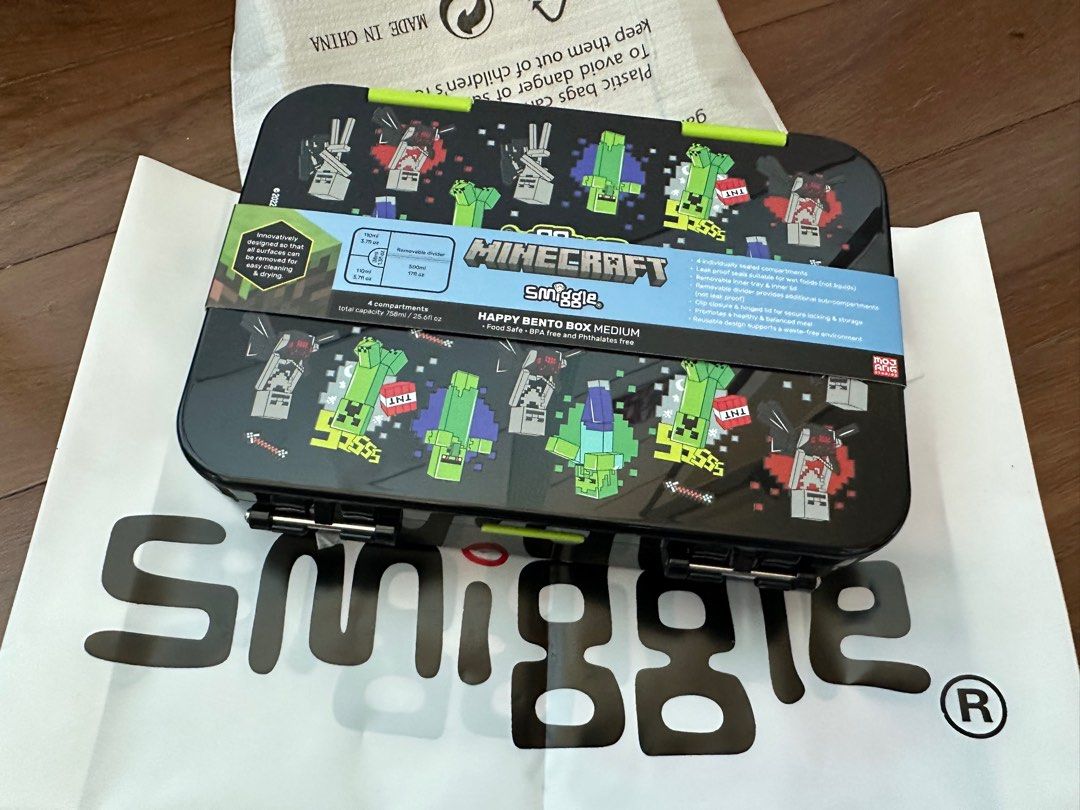 Smiggle Minecraft lunch box bento box back to school merry Christmas