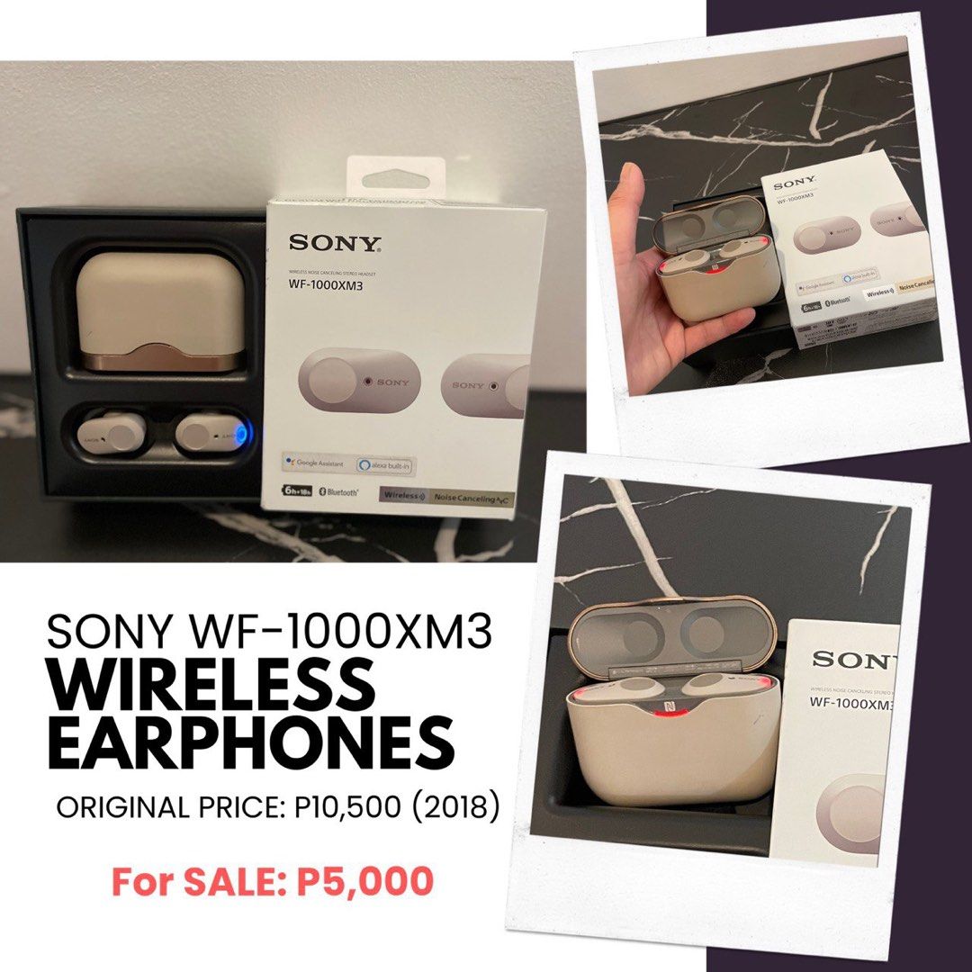 Sont WF-1000XM3 Wireless Earphones (Category: Earphones) located in Pasig City. Submitted by qcgems (Listing ID 1318013388, Image 1). Description: Please see photo for more details!.