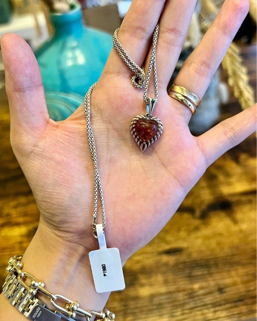 Vintage amber necklace top
