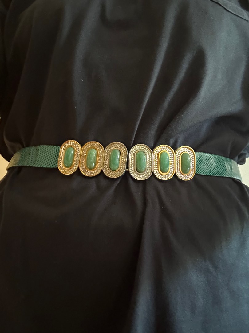 Vintage Judith Leiber belt - green, Women display picture 1